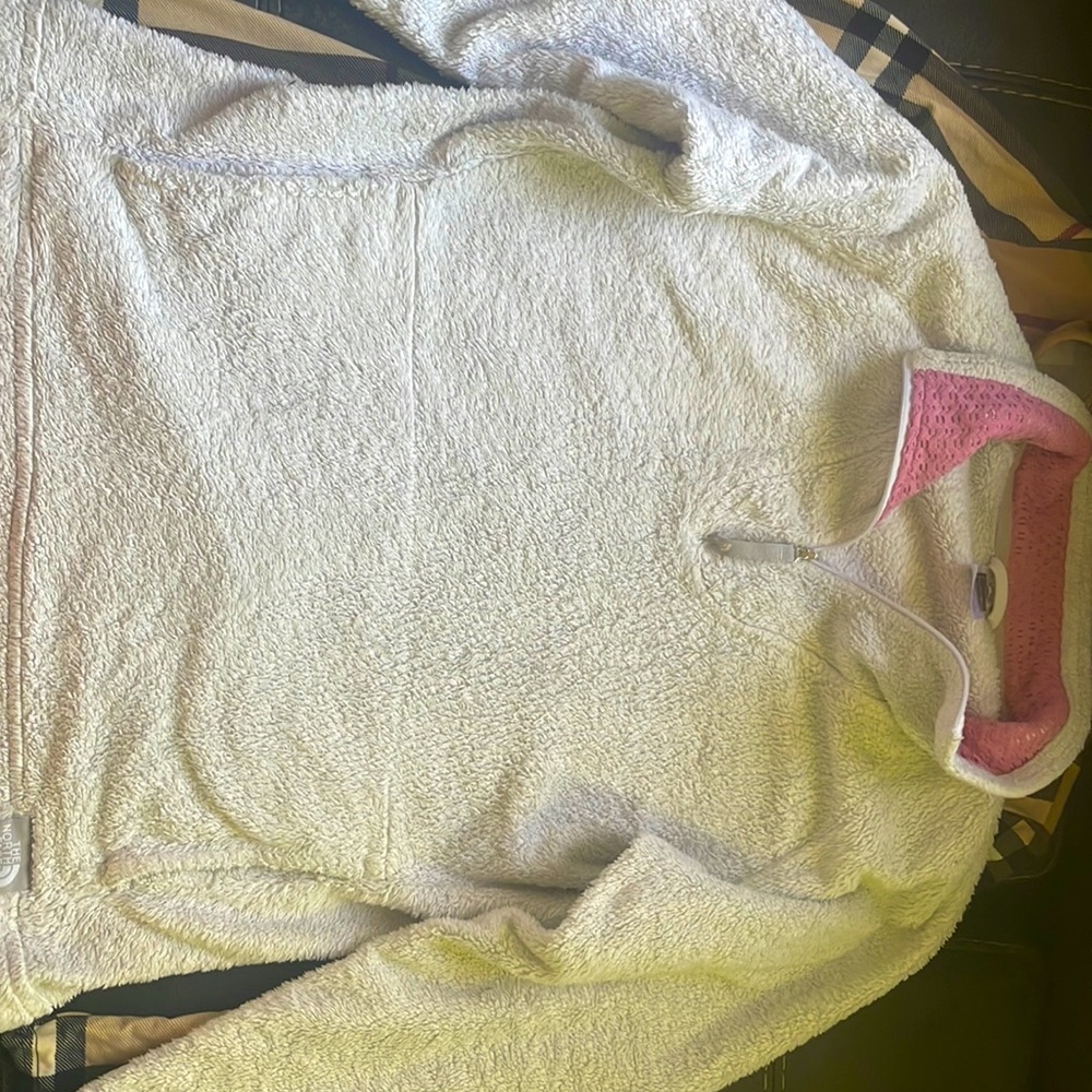 Women’s white north face half zip fleece size medium Osito
